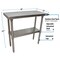 Bk Resources Flat Top Work Table Stainless Steel w/Galvanized Undershelf 48"Wx18"D VTT-1848 - alternate 7